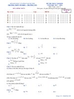 Đề thi trắc nghiệm đs và GT 11 chương 4 (giới hạn) trường THPT tô hiệu – hà nội 