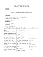 Giáo án Hình học 8 chương 4 bài 6: Thể tích của hình lăng trụ đứng