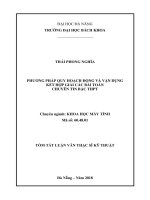 Phương pháp quy hoạch động và vận dụng kết hợp giải các bài toán chuyên tin bậc THPT