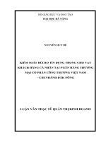 Kiểm soát rủi ro tín dụng trong cho vay khách hàng cá nhân tại ngân hàng thương mại cổ phần công thương việt nam – chi nhánh đắk nông