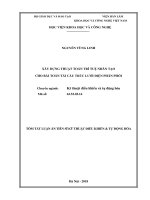 Xây dựng thuật toán trí tuệ nhân tạo cho bài toán tái cấu trúc lưới điện phân phối tt