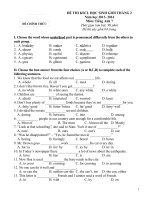 Đề  đa HSG anh 7 tháng 2 