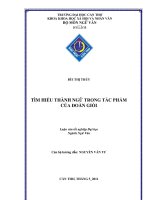 TÌM HIỂU THÀNH NGỮ TRONG tác PHẨM của đoàn GIỎI 