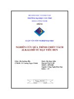 LUẬN văn CÔNG NGHỆ hóa NGHIÊN cứu qúa TRÌNH CHIẾT TÁCH ALKALOID từ hạt TIÊU ĐEN 