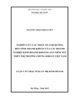 Nghiên cứu các nhân tố ảnh hưởng đến tính thanh khoản của các doanh nghiệp kinh doanh khoáng sản niêm yết trên thị trường chứng khoán việt nam