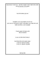 Nghiên cứu dao động ô tô tải sản xuất lắp ráp ở Việt Nam khi vận chuyển gỗ trên đường lâm nghiệp
