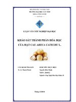 LUẬN văn CÔNG NGHỆ hóa KHẢO sát THÀNH PHẦN hóa học của hạt CAU ARECA CATECHU l  