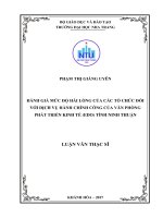 Đánh giá mức độ hài lòng của các tổ chức đối với dịch vụ hành chính công của văn phòng phát triển kinh tế (EDO) tỉnh ninh thuận 
