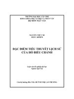 ĐẶC điểm TIỂU THUYẾT LỊCH sử của hồ BIỂU CHÁNH 