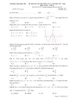 Đề KSCL môn toán ôn thi THPTQG 2018 trường THPT bến tre – vĩnh phúc lần 3 