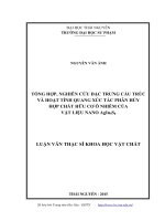 Tổng hợp, nghiên cứu đặc trưng cấu trúc và hoạt tính quang xúc tác phân hủy hợp chất hữu cơ ô nhiễm của vật liệu nano AgIn5S8 (Luận văn thạc sĩ)