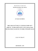 Nghiên cứu ảnh hưởng của thức ăn và mật độ ương nuôi đến tỷ lệ sống và biến thái của ấu trùng tôm tít (harpiosquilla harpax de haan, 1844) 