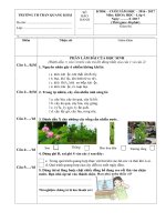 Đề thi môn khoa học lớp 4 học kỳ 2