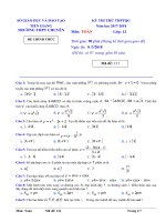 Đề thi thử THPTQG 2018 môn toán trường THPT chuyên tiền giang 