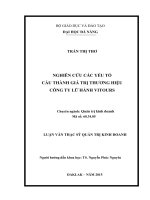 nghiên cứu các yếu tố cấu thành giá trị thương hiệu công ty lữ hành vitours