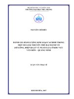 Đánh giá hàm lượng kim loại cacdimi trong một số loài nhuyễn thể hai mảnh vỏ (sò lông, điệp quạt và ngao lụa) ở khu vực vân đồn   quảng ninh 