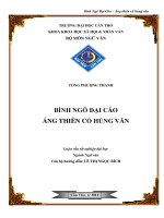 BÌNH NGÔ đại cáo ÁNG THIÊN cổ HÙNG văn 