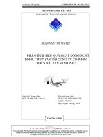 Phân tích hiệu quả hoạt động xuất khẩu thủy sản tại công ty cổ phần thủy hải sản minh phú 