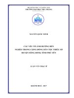 Các yếu tố ảnh hưởng đến nghèo trong cộng đồng dân tộc thiểu số tại huyện sông hinh, tỉnh phú yên 