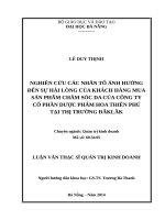 Nghiên cứu các nhân tố tác động đến sự hài lòng của khách hàng mua sản phẩm chăm sóc da của công ty dược phẩm hoa thiên phú tại thị trường đăklăk