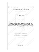 Nghiên cứu thành lập ban quản lý dự án chuyên ngành trực thuộc ủy ban nhân dân tỉnh vĩnh long lấy đặc thù của dự án thuộc lĩnh vực y tế (tt) 