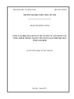 Nâng cao hiệu quả quản lý dự án đầu tư xây dựng các công trình thuộc nguồn vốn ngân sách trên địa bàn tỉnh nam định (tt) 