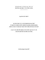 Sự hài lòng của người bệnh ngoại trú về dịch vụ khám chữa bệnh tại khoa khám bệnh, trung tâm y tế huyện trấn yên tỉnh yên bái 