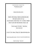 Phân tích hoạt động kinh doanh tín dụng bán lẻ tại ngân hàng TMCP đầu tư và phát triển việt nam chi nhánh bắc đak lak