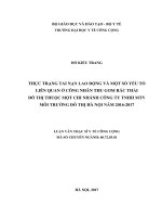 Thực trạng tai nạn lao động và một số yếu tố liên quan ở công nhân thu gom rác thải đô thị thuộc một chi nhánh công ty TNHH MTV môi trường đô thị hà nội năm 2016 đến 2017 
