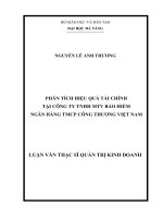 Phân tích hiệu quả tài chính tại công ty TNHH MTV bảo hiểm ngân hàng TMCP công thương việt nam