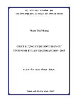Chất lượng cuộc sống dân cư tỉnh Ninh Thuận giai đoạn 2005 2015 (Luận văn thạc sĩ)