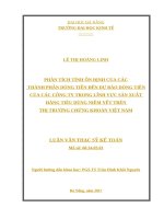 PHÂN TÍCH TÍNH ổn ĐỊNH của các THÀNH PHẦN DÒNG TIỀN đến dự báo DÒNG TIỀN của các CÔNG TY TRONG LĨNH vực sản XUẤT HÀNG TIÊU DÙNG NIÊM yết TRÊN THỊ TRƯỜNG CHỨNG KHOÁN VIỆT NAM