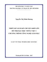 Thiết kế sách kể 3 chuyện khổ lớn hỗ trợ dạy học Tiếng Việt 1 chương trình Công nghệ giáo dục (Luận văn thạc sĩ)