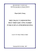 Hiện trạng và định hướng phát triển KCN ở thị xã Dĩ An” (tỉnh Bình Dương) (Luận văn thạc sĩ)