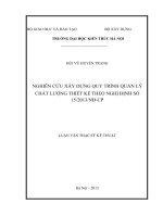 Nghiên cứu xây dựng quy trình quản lý chất lượng thiết kế theo nghị định số 15 2013 nđ CP (tt) 