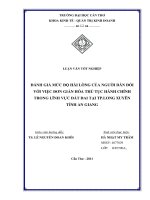 ĐÁNH GIÁ mức độ hài LÒNG của NGƯỜI dân đối với VIỆC đơn GIẢN hóa THỦ tục HÀNH CHÍNH TRONG LĨNH vực đất ĐAI tại TP LONG XUYÊN TỈNH AN GIANG 