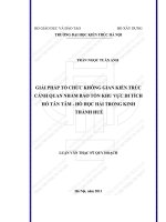 Giải pháp tổ chức không gian kiến trúc cảnh quan nhằm bảo tồn khu vực di tích hồ tịnh tâm   hồ học hải trong kinh thành huế (tt) 