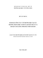 Đánh giá công tác y tế trường học tại các trường trung học cơ sở của huyện trà cú và huyện càng long tỉnh trà vinh 