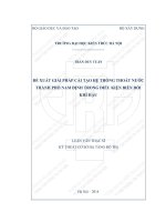 Đề xuất giải pháp cải tạo hệ thống thoát nước thành phố nam định trong điều kiện biến đổi khí hậu (tt) 