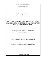 QUẢN TRỊ QUAN hệ KHÁCH HÀNG tại NGÂN HÀNG THƯƠNG mại cổ PHẦN đại CHÚNG VIỆT NAM – CHI NHÁNH đà NẴNG