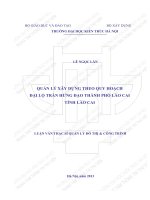 Quản lý xây dựng theo quy hoạch đại lộ trần hưng đạo thành phố lào cai tỉnh lào cao (tt) 