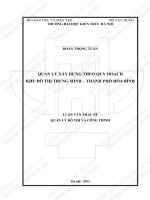 Quản lý xây dựng theo quy hoạch khu đô thị trung minh – thành phố hòa bình (tt) 