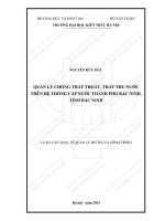 Quản lý chống thất thoát, thất thu nước trên hệ thống cấp nước thành phố bắc ninh, tỉnh bắc ninh (tt) 