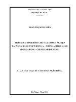 Phân tích tình hình cho vay doanh nghiệp tại ngân hàng TMCP đông á – chi nhánh đà nẵng