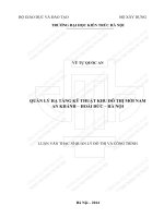 Quản lý hạ tầng kỹ thuật khu đô thị mới nam an khánh   hoài đức   hà nội (tt) 