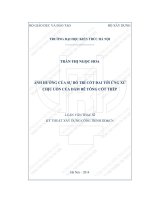 Ảnh hưởng của sự bố trí cốt đai tới ứng xử chịu uốn của dầm bê tông cốt thép (tt) 