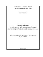 Nhu cầu đào tạo của cán bộ truyền thông giáo dục sức khỏe tuyến huyện, xã của tỉnh đồng tháp 
