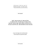 Thực trạng bạo lực học đường và một số yếu tố liên quan ở học sinh trường trung học phổ thông chương mỹ a, huyện chương mỹ, thành phố hà nội 
