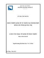 PHÁT TRIỂN KINH tế tư NHÂN tại THÀNH PHỐ ĐÔNG hà TỈNH QUẢNG TRỊ