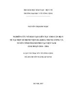 Nghiên cứu về đào tạo liên tục cho cán bộ y tế tại một số bệnh viện đa khoa trung ương và tuyến tỉnh, thành phố tại việt nam giai đoạn 2014 đến 2016 